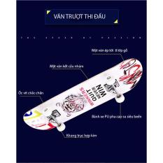 Ván trượt trẻ em đạt tiêu chuẩn thi đấu cỡ lớn (Mặt nhám + Bánh cao su)