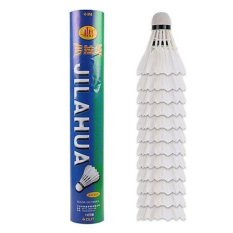 epayst White Goose Feather Shuttlecocks Birdies Badminton Ball Set of 12