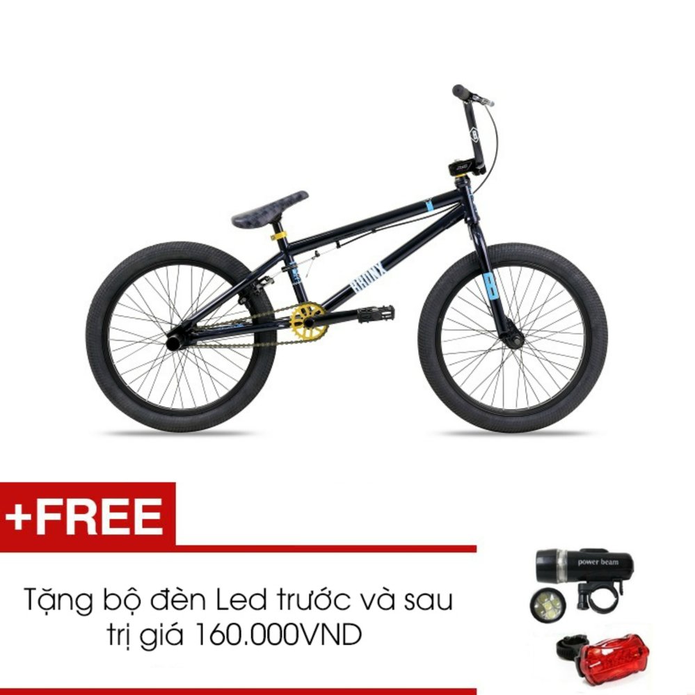 Xe đạp BMX Jett Bronx 2016 (Đen) + Tặng 1 bộ đèn Led trước và sau
