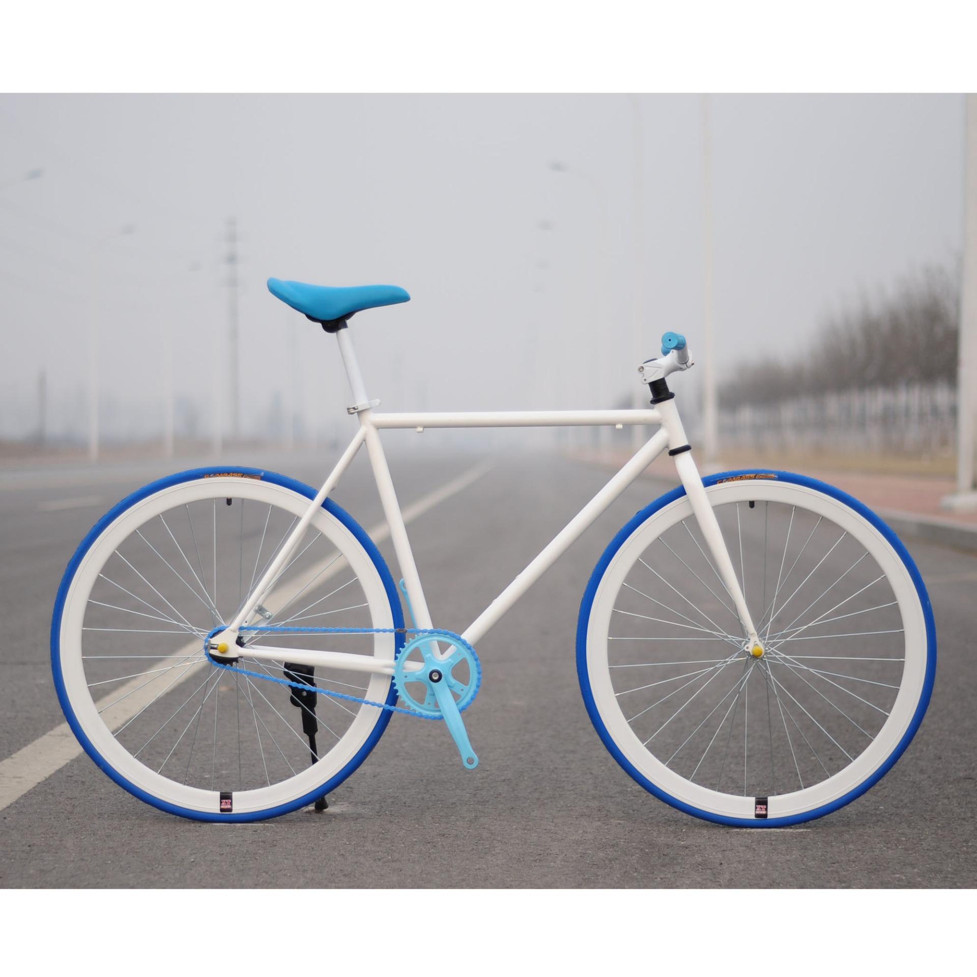 Xe đạp Fixed Gear Single Speed (Trắng vành trắng)
