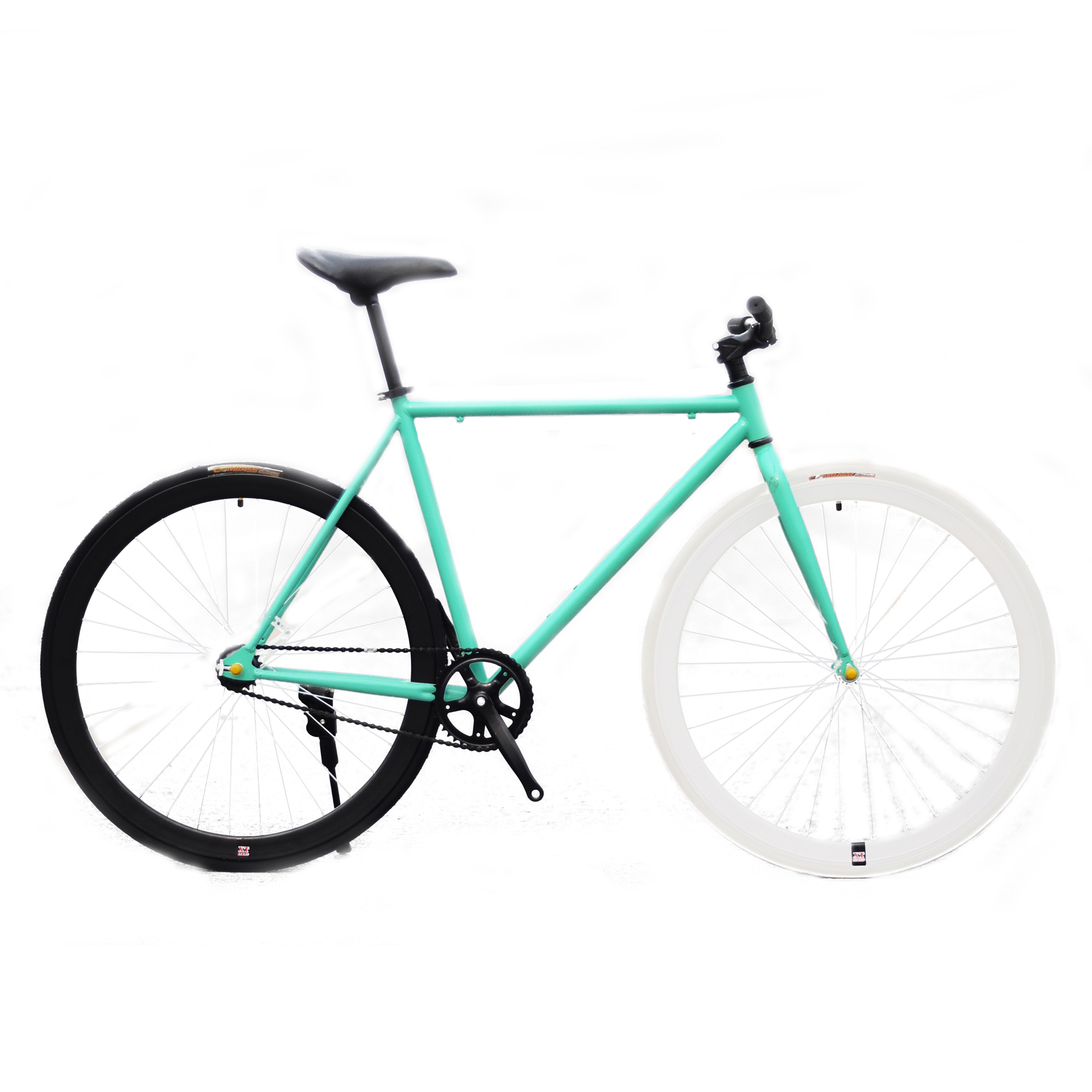Xe đạp Fixed Gear Single Speed (Xanh Ngọc Trắng Đen)