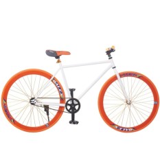 Xe đạp Fixed Gear Single (Trắng phối cam)