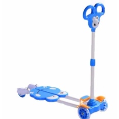Xe trượt Scooter 4 bánh cho bé (Xanh dương) + tặng kèm bộ bảo vệ tay chân cho bé.