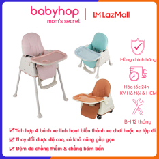 Ghế ăn dặm 7 chức năng 3 nấc điều chỉnh độ cao, có bánh xe Hanbei