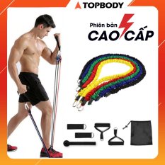 Bộ 5 dây ngũ sắc tập full body tại nhà – dụng cụ tập gym, dây tập thế thao tại nhà TOPBODY – D5MAU02