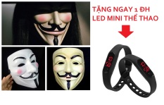 Bộ 2 Mặt nạ hacker 102. tặng thêm 1 ĐH led mini thời trang thẻ thao