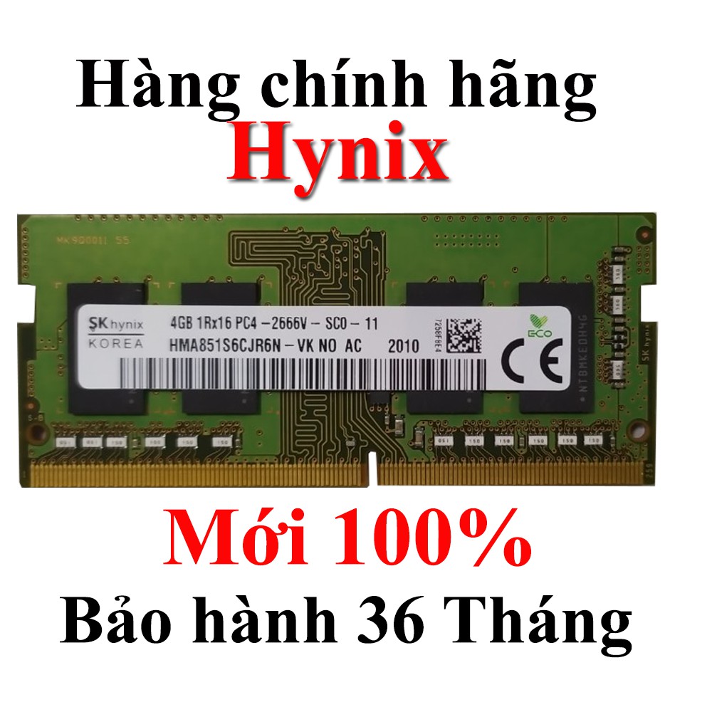 Ram Laptop Hynix DDR4 (PC4) 4GB Bus 2666 mới 100% Bảo hành 36 Tháng