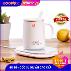 Bộ Đế Ly Hâm Nóng Giữ Nhiệt 55°C – KOOFOX – Hâm Nóng Đồ Uống Tự Động, Ly Sứ Cao Cấp – Let Keep Enjoying Life