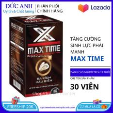MAX TIME viên uống cường dương tăng cường sinh lý kéo dài thời gian quan hệ hộp 30 viên HSD 2023 che tên sản phẩm