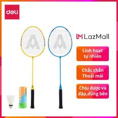 DELI Vợt cầu lông gồm 2 vợt+bao đựng vợt+3 quả cầu Xanh,Vàng – 1 bộ WF2101