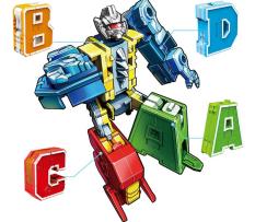 Đồ chơi lắp ráp trẻ em – Bảng chữ cái biến hình A B C D – Bằng nhựa ABS an toàn Lego Style