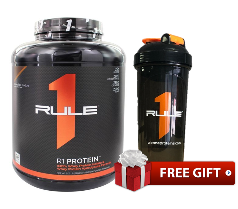 Sữa tăng cơ Rule 1 Protein Isolate/ Hydrolysate 5lb – 76 servings – 2.28kg tặng bình lắc Rule 1 shaker