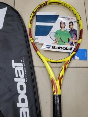 Vợt tennis Babolat 265g- Màu vàng – tặng căng cước quấn cán và bao vợt – ảnh thật sản phẩm