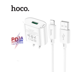 Bộ sạc nhanh Hoco C109 PD18W+QC3.0 USB to Lightning ,dài 100cm, chân dẹt , dùng cho IP6/7/8