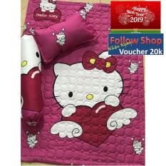 Set Nệm Bán trú cotton cho bé (1 nệm, 1 gối nằm, 1 gối ôm Đã Bao Gồm Ruột)