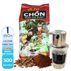 [ NGON VÀ THƠM LẮM ] 01 Bịch 500gr Cà phê pha Phin truyền thống Chồn Buôn Mê Thuộc của công ty Cao Đại Nguyên thượng hạng.