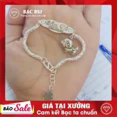 Vòng tay bạc cho bé gái khắc tên theo yêu cầu, bạc ta cao cấp an toàn cho bé. Bạc BSJ