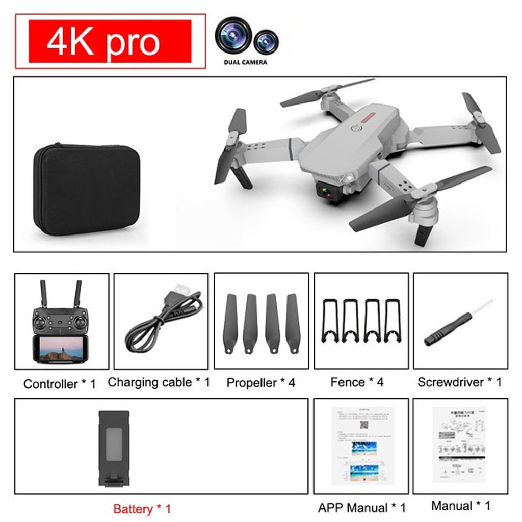 Flycam mini cao cấp E88 pro camera wifi, máy bay drone mini 4 cánh điều khiển từ xa camera siêu...