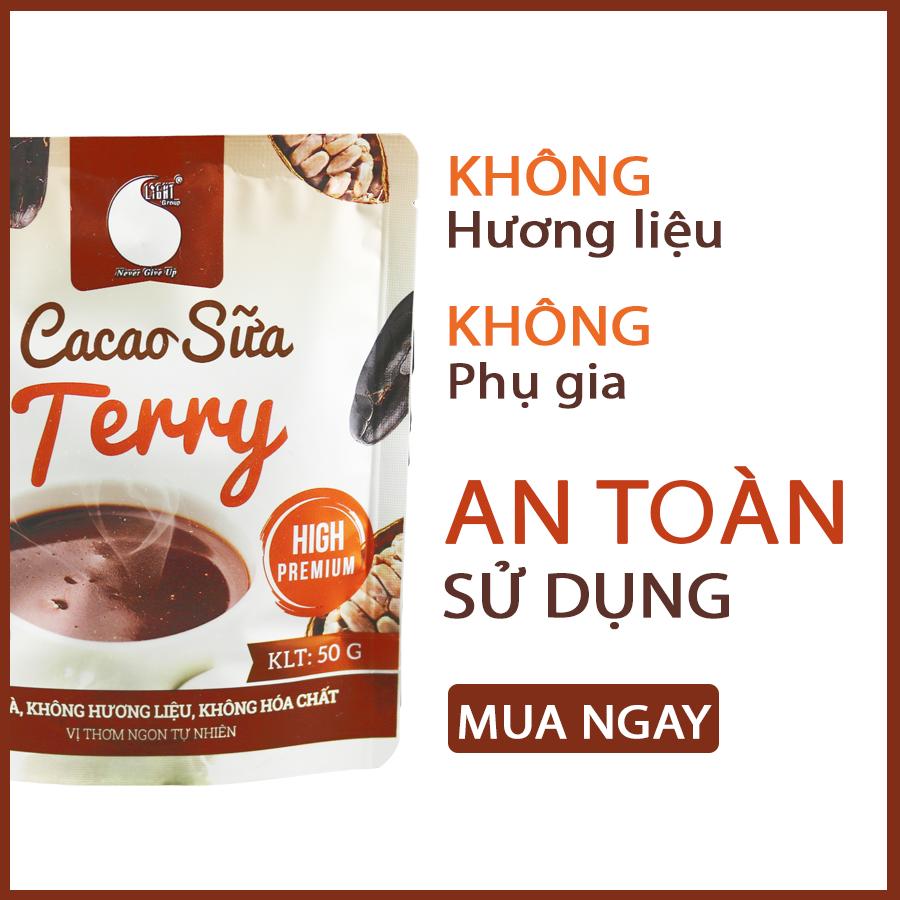 [PHA 2-3 LY] Bột Cacao sữa hòa tan 3 in 1 Terry Light Cacao thơm ngon và tiện lợi, dùng...