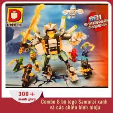 Đồ chơi xếp hình combo 8 bộ lego Samurai xanh và các chiến binh ninja (hơn 300 mảnh ghép), dành cho trẻ từ 6 tuổi trở lên, nhựa ABS an toàn với trẻ