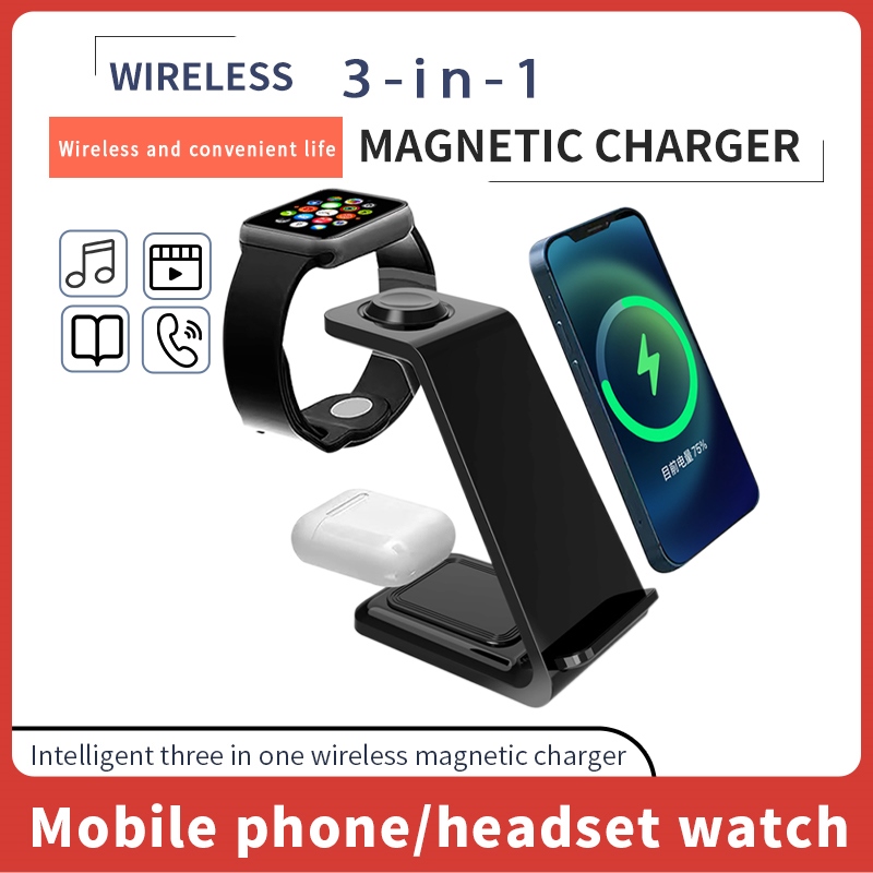 ☎✑ 100W 3 in 1 Fast Wireless Charger Stand For iPhone 14 13 12 11 X 8 Apple Watch 8...