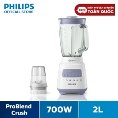 Máy xay sinh tố Philips HR2222/00 (Trắng) – Hàng phân phối chính hãng – Cối xay thủy tinh