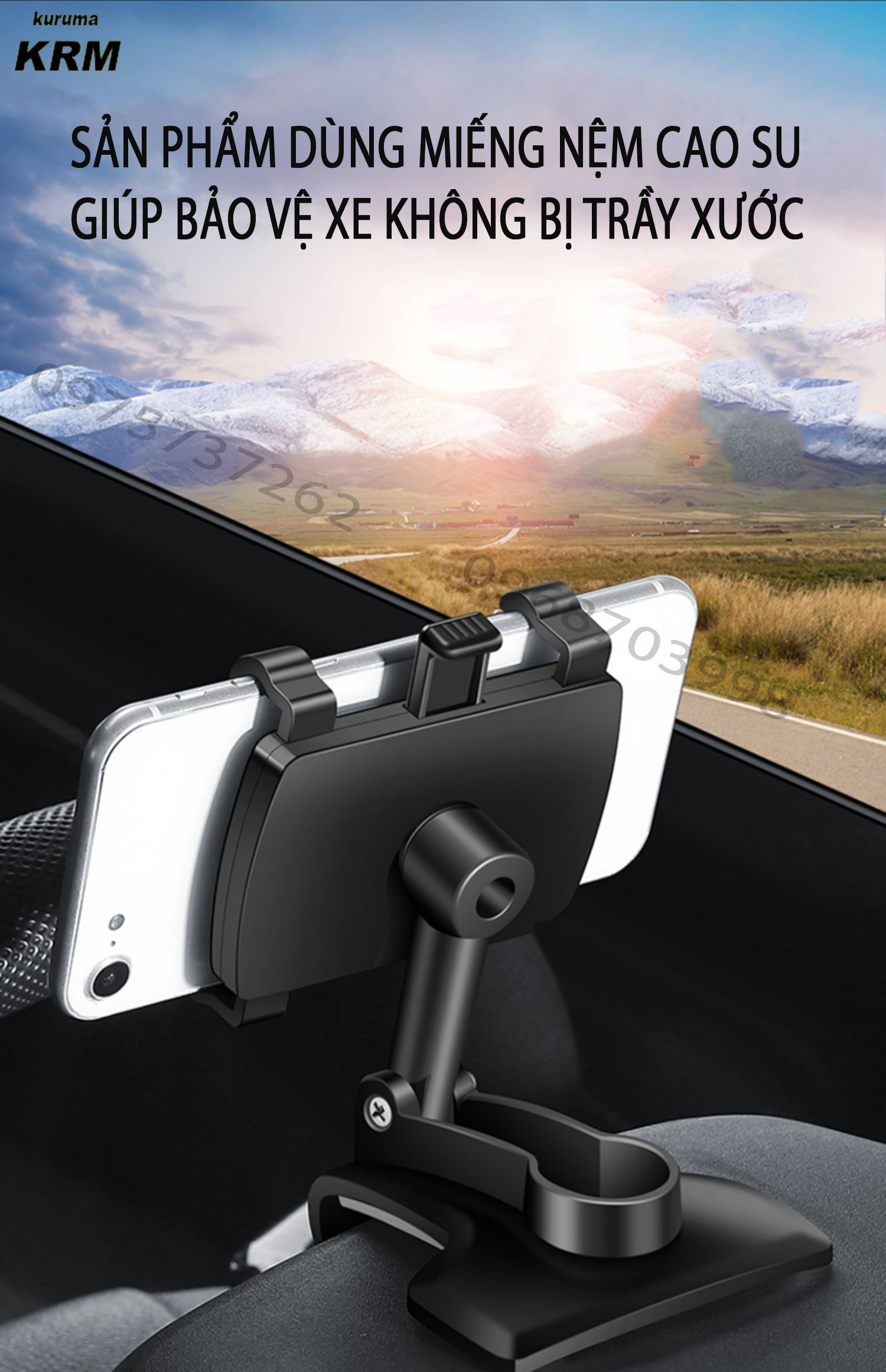 Giá đỡ điện thoại cho xe hơi xoay 360 độ đang năng treo đa điểm dễ dàng tiện lợi chống...