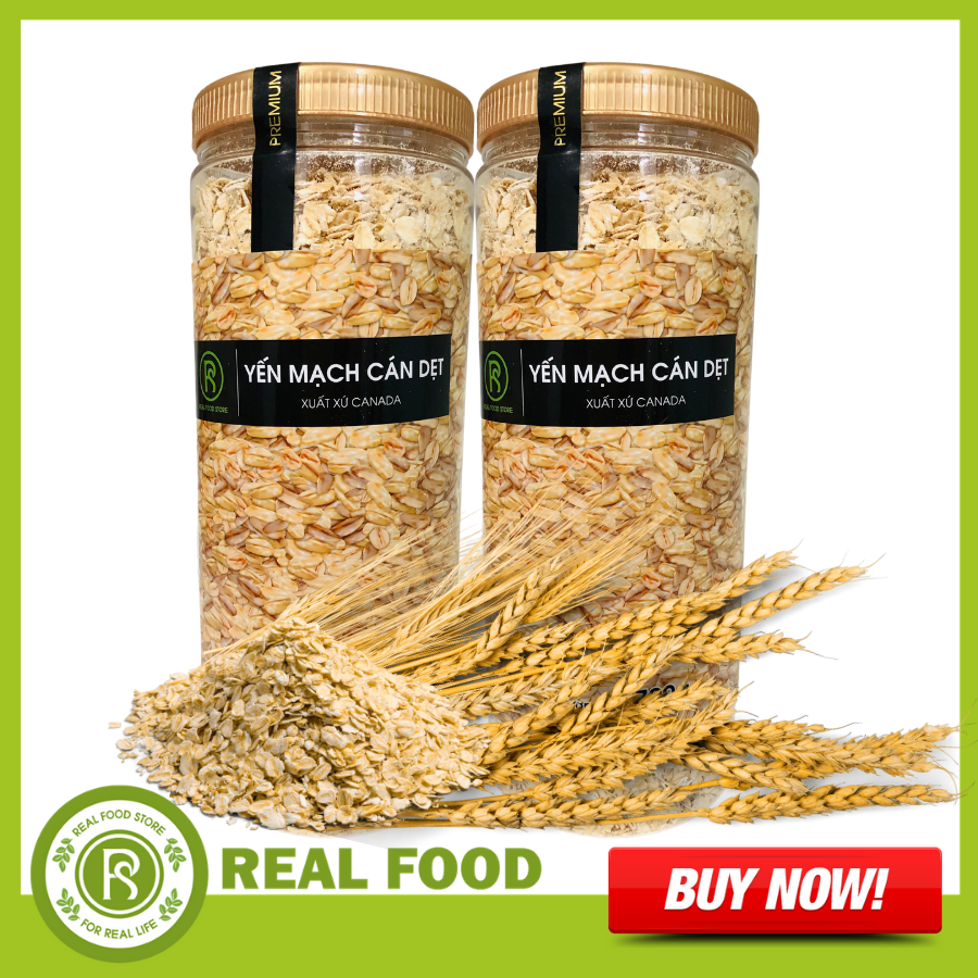 Combo 2 Hũ Yến Mạch Cán dẹt Canada (700G/Hũ) - Loại Yến mạch Thương hiệu Real Food Store thích hợp...
