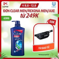Dầu Gội Đầu cho nam Clear Men Cool Sport Bạc hà đánh bay gàu, ngứa và vi khuẩn mát lạnh cực đỉnh suốt ngày dài 630g