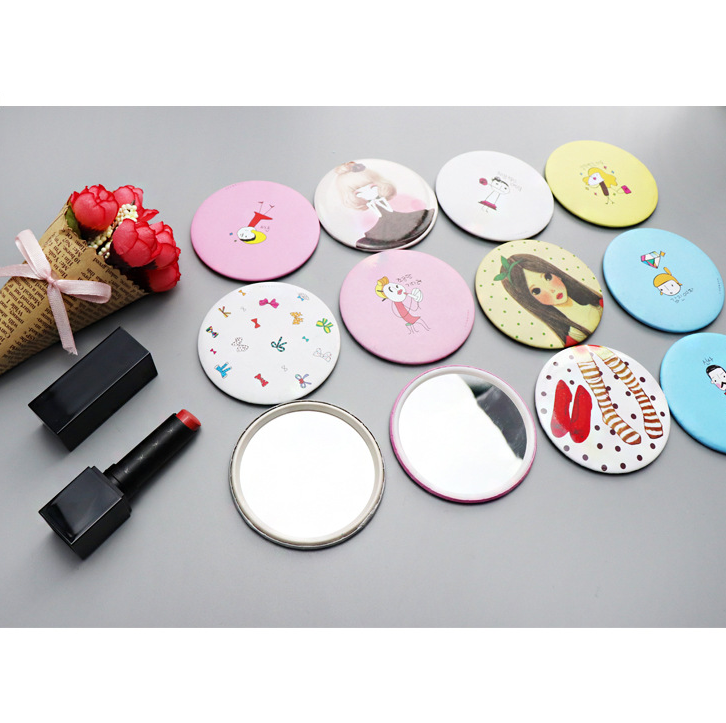 Combo 3 Gương tròn mini trang điểm, gương bỏ túi phong cách Hàn Quốc tiện dụng