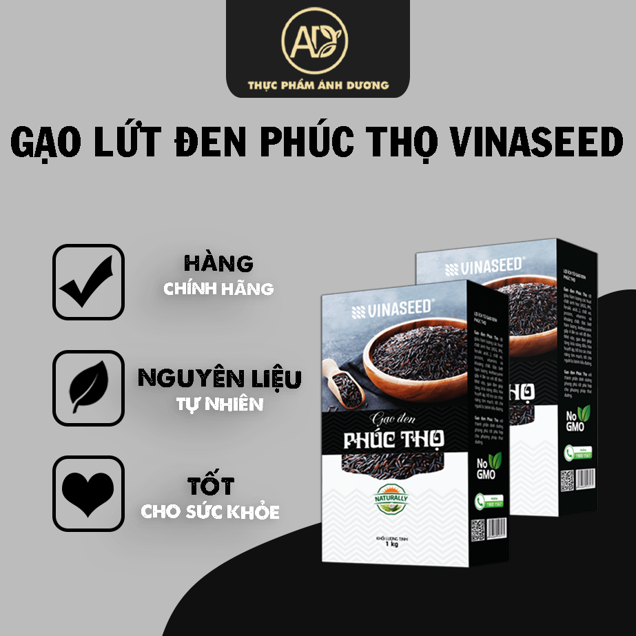 Gạo lứt đen Phúc Thọ VINASEED – Hàng chính hãng – 1kg