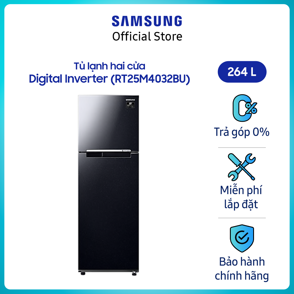 Tủ lạnh Samsung Inverter 256 lít RT25M4032BU/SV – Mẫu mới – Hàng phân phối chính hãng