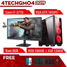 Máy Tính Chơi Game 4TechGM04 – 2019 Core i7-3770, Ram 8GB, HDD 500GB + SSD 120GB, VGA GTX 1050Ti, Màn hình 19.5 inch – Tặng Bộ Phím Chuột Gaming DareU.