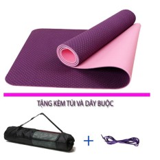 Thảm tập yoga 2 lớp TPE cao cấp tặng kèm túi đựng thảm
