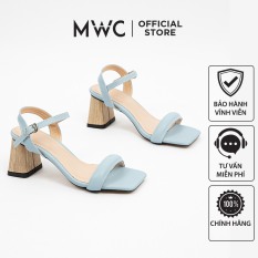 Giày MWC 4309 – Giày Cao Gót 5cm Đế Gỗ Vuông, Giày Sandal Cao Gót Quai Ngang