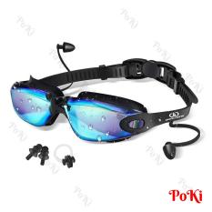 Kính bơi tráng GƯƠNG Ánh Kim PRO 8016 – gồm bịt tai, kính bơi ngăn UV thời trang cao cấp – POKI