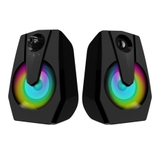 SMALODY Computer Speakers USB Multimedia Stereo Speakers LED Colorful Dual Speakers for PC Laptops