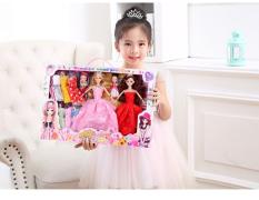 Bộ đồ chơi 2 búp bê mặc đầm lớn, 9 bộ đầm nhỏ và các phụ kiện đi kèm