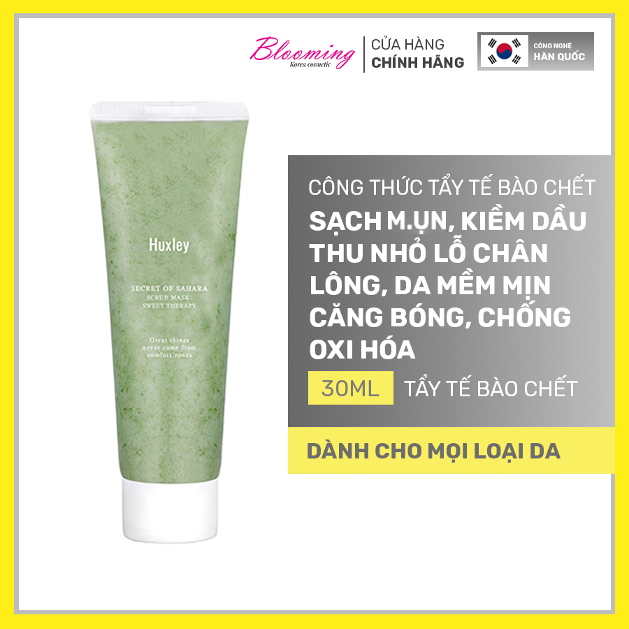 [Mini] Mặt nạ dưỡng ẩm da, tẩy tế bào da mặt và skincare Huxley Scrub Mask; Sweet Therapy 30g