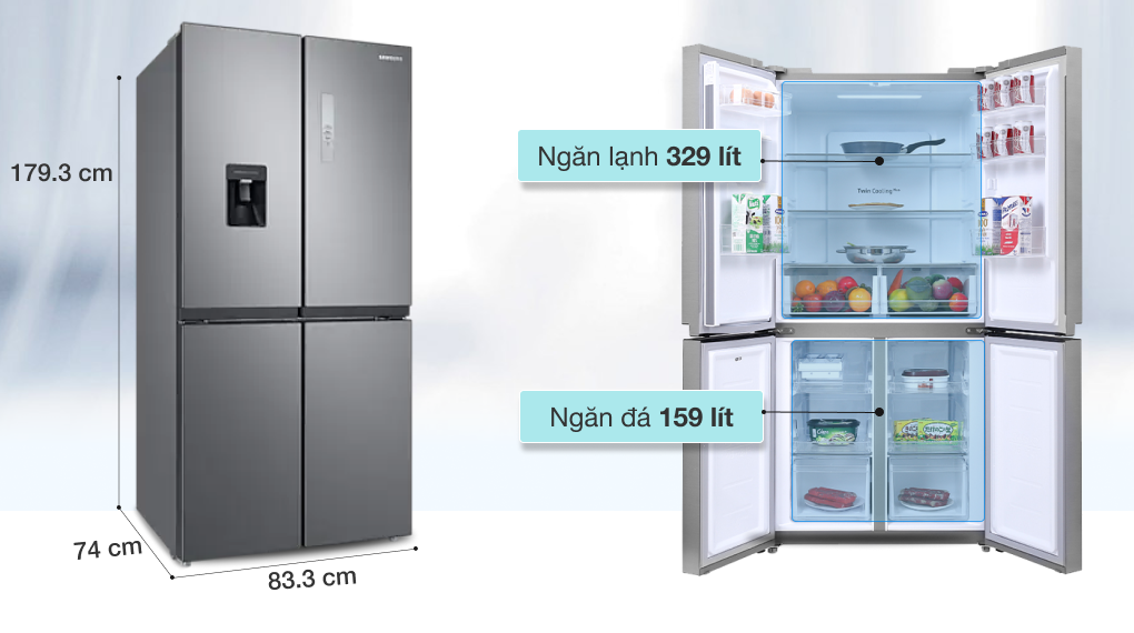 Tủ lạnh Samsung Inverter 488 lít RF48A4010M9/SV, Bảo hành 24 tháng, Hàng chính hãng