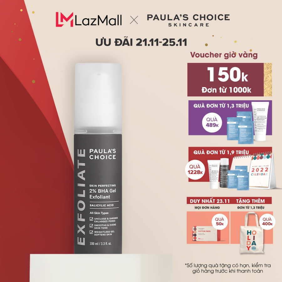 Gel loại bỏ tế bào chết Paula’s Choice Skin Perfecting 2% BHA Gel Exfoliant 100ml-2040