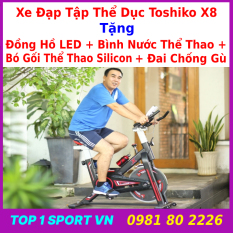 Xe đạp tập thể dục Toshiko X8 – xe đạp tập thể dục toshiko x8 – xe đạp tập thể dục toshiko x8 tặng bình nước + bó gối + đai chống gù – bảo hành 36 tháng