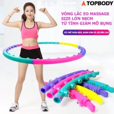 Vòng lắc eo massage Hula Hoop size lớn 98cm hạt từ tính, giảm mỡ bụng TOPBODY