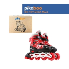 Giày Trượt Patin trẻ em Sport cao cấp Pikaboo bánh trượt có đèn phát sáng bọc nhựa PU có thể chỉnh size