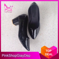 (Có mã miễn ship) Giày nữ, giày cao gót nữ đế vuông đơn giản mà đẹp PinkShopGiayDep – MS:45