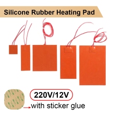 【CW】 12V/220V Silicone Rubber Heating Pad Square Electric Mat Plate Printer Glue Sticker Adhesive