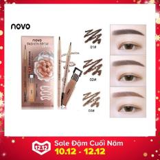 Hộp chì kẻ chân mày (Gồm bút chì, 3 khuôn kẻ, 3 ruột bút chì) NOVO #42525