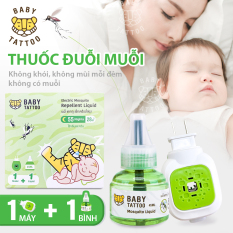 COMBO Máy Xông & Tinh Dầu Đuổi Muỗi/ Chất Lỏng Dung Tích 45ml Đuổi Muỗi KHÔNG MÙI/ KHÔNG KHÓI An Toàn Cho Bé Trong Không Gian Mở, Chống Muỗi Tuyệt Đối, Dễ Dàng Sử Dụng, Tiện Lợi