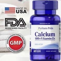 HOT Sales 85% -(HSD 29.3.2021) Viên uống bổ sung Canxi và Vitamin D3 Puritan’s Pride Calcium 600Timed Release 60 viên