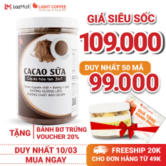 [TẶNG VOUCHER 20% + BÁNH BƠ TRỨNG] Bột CACAO SỮA hòa tan 3 in 1 Light Cacao đậm đà thơm ngon,dùng pha uống liền, đặc biệt không pha trộn hương liệu, 100% từ cacao nguyên chất – hũ 550g